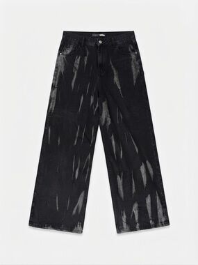 rag & bone Black Washed Wide-Leg Jeans